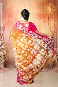 Authentic Handloom Pure Silk Muslin Festive Saree