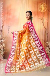 Authentic Handloom Pure Silk Muslin Festive Saree