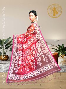 Pure Muslin Dhakai Jamdani Contrast Blouse Saree