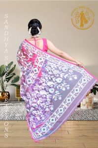 Traditional Dual Shade Dhakai Jamdani Resham Saree