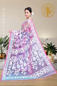 Traditional Dual Shade Dhakai Jamdani Resham Saree