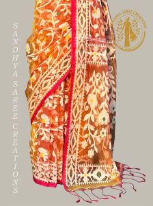 Dual Tone Pure Dhakai Jamdani Muslin Floral Saree