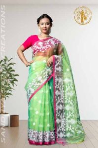Luxury Pure Muslin Silk Artisan Handloom Saree