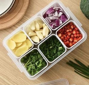 Plastic 6 Grid Fridge Storage Container