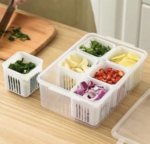 Plastic 6 Grid Fridge Storage Container