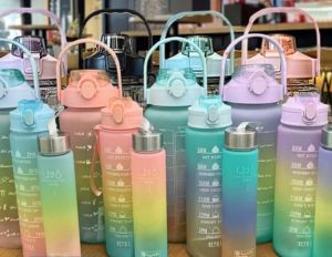 2L Motivational Time Marker Water Bottle Set