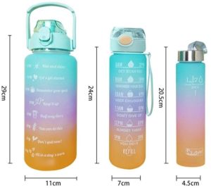 2L Motivational Time Marker Water Bottle Set