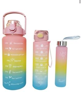 2L Motivational Time Marker Water Bottle Set