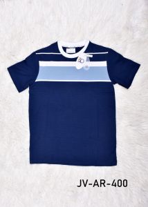 Mens Blue Round Neck Cotton T-Shirt