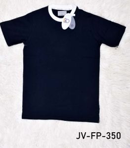 Mens Plain Navy Blue Round Neck Cotton T-Shirt