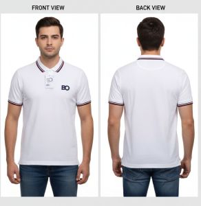 Mens White Cotton Polo T-Shirt