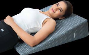 Grey Soft Fabric Marshmallow Wedge Bed Pillow