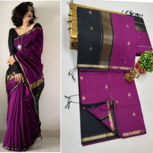 Traditional Maheshwari Silk Cotton Sarees with Zari Border