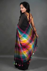 Multicolor Khadi Cotton Saree