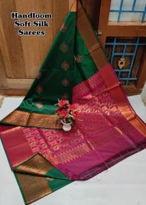 Festive Wear Pure Handloom Soft Silk Saree