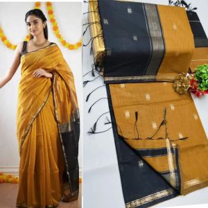Traditional Maheshwari Silk Cotton Sarees with Zari Border