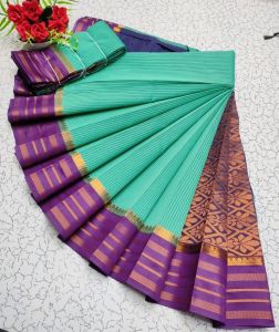Elegant Kanjivaram Style Silk Cotton Sarees