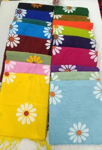 Multicolor Pure Khadi Cotton Printed Saree