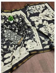 Black Mangalagiri Cotton Saree