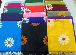 Multicolor Pure Khadi Cotton Printed Saree