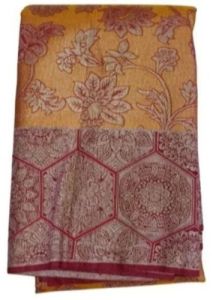 Orange Kota Silk Saree