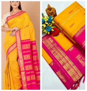 Pink and Yellow Soft Comfortable Kalyani Cotton Saree