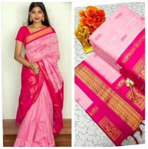 Pink Breathable Kalyani Cotton Saree