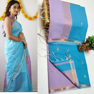 Traditional Maheshwari Silk Cotton Sarees with Zari Border