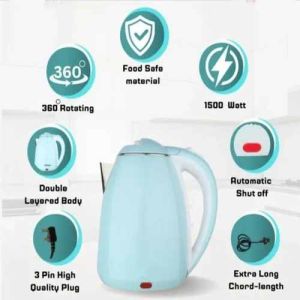 1.8 L Sky Blue Concealed Element Electric Kettle
