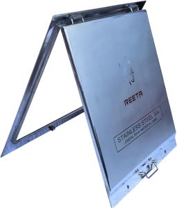 SS 304 Hinged Square Manhole Cover with Handle