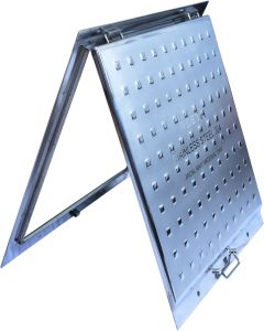 SS 304 Hinged Vent Design Manhole Cover with Frame