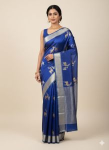 Classic Pattu Silk All Over Silver Gold Traditional Saree