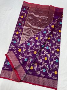 Heritage Pattu Silk Minakari Heavy Jaal Wedding Saree