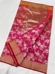 Pure Pattu Silk Minakari Jaal Hand Border Festive Saree