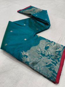 Premium Bridal Pattu Silk Minakari Jaal Handcrafted Saree