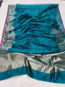 Premium Bridal Pattu Silk Minakari Jaal Handcrafted Saree