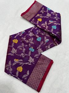 Heritage Pattu Silk Minakari Heavy Jaal Wedding Saree