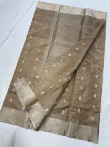 Pure Pattu Tissue Silk Eknaliya Minakari Ghani Booti Handloom Saree