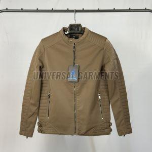 Comfortable Mens Beige PU Leather Jacket