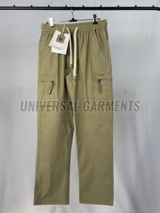 Elastic Waist Mens Olive Green Nylon Joggers