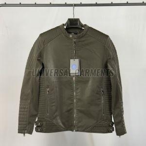 Fashionable Light Green Mens PU Leather Jacket