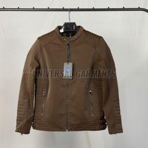 Mens Brown PU Leather Jacket