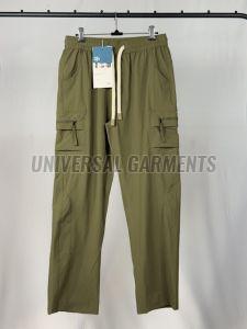 Mens Olive Green Nylon Sports Joggers