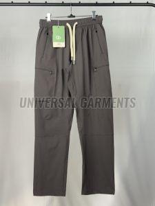 Mens Trendy Grey Nylon Joggers