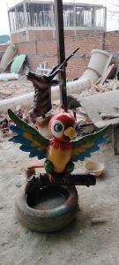 FRP Baby Flying Parrot Statue