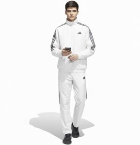 Adidas Mens White Sports Tracksuit