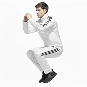 Adidas Mens White Sports Tracksuit