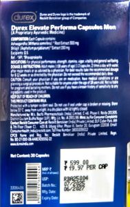Durex Elevate Performa Capsules for Men