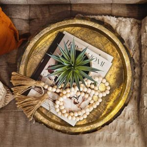 Decorative Wooden Round Serving Tray