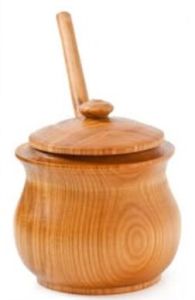 Round Wooden Honey Jar
